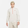 Nike Men's Sportswear Club Half-zip Pullover Jacket In Light Bone/magic Ember/magic Ember