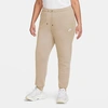 Nike Women's Sportswear Essential Jogger Pants (plus Size) In Rattan/white