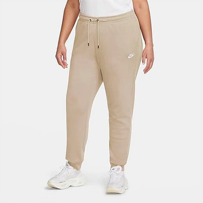 Nike Women's Sportswear Essential Jogger Pants (plus Size) In Rattan/white
