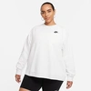 Nike Women's Sportswear Essential Fleece Crewneck Sweatshirt (plus Size) In Birch Heather/black