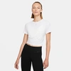 Nike Women's Dri-fit One Luxe Twist Standard Fit Short-sleeve Shirt In White