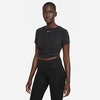 Nike Women's Dri-fit One Luxe Twist Standard Fit Short-sleeve Shirt In Black