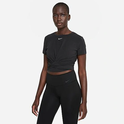 Nike Women's Dri-fit One Luxe Twist Standard Fit Short-sleeve Shirt In Black