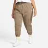 Nike Women's Sportswear Essential Oversized Woven Mid-rise Jogger Pants (plus Size) In Hemp/white