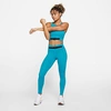 Nike Women's Dri-fit One Luxe Buckle Mid-rise Leggings In Cyber Teal/clear
