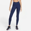 Nike Women's One Luxe Mid-rise Tights In Midnight Navy/clear