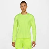 Nike Men's Dri-fit Element Running Crew Top In Volt/white