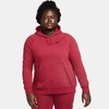 Nike Women's Sportswear Essential Hoodie (plus Size) In Pomegranate/black