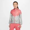 Nike Kids'  Girls' Sportswear Windrunner Jacket In Pink Salt/light Smoke Grey