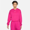 Nike Women's Sportswear Graphic Fleece Hoodie In Active Pink/white