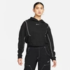 Nike Women's Sportswear Graphic Fleece Hoodie In Black/black/white