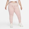 Nike Women's Sportswear Essential Jogger Pants (plus Size) In Pink Oxford/white