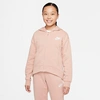 Nike Kids'  Girls' Sportswear Club Fleece Full-zip Hoodie In Rose Whisper/white