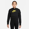 Nike Kids'  Girls' Sportswear Club French Terry Cropped Pullover Hoodie In Black