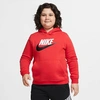Nike Kids' Sportswear Hbr Club Fleece Hoodie (plus Size) In University Red