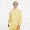 Nike Sportswear Club Fleece Crewneck Sweatshirt In Saturn Gold/white