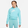 NIKE NIKE GIRLS' SPORTSWEAR CLUB FRENCH TERRY CROPPED PULLOVER HOODIE
