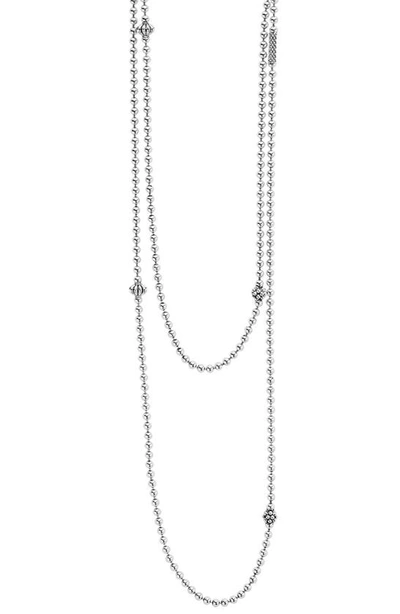 LAGOS LAGOS LONG CAVIAR ICON STATION NECKLACE,04-80978-36