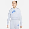 NIKE NIKE GIRLS' SPORTSWEAR CLUB FRENCH TERRY CROPPED PULLOVER HOODIE