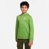 Nike Sportswear Club Big Kids' Pullover Hoodie In Light Green Spark,white