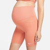 Nike Women's One Bike Shorts (maternity) In Madder Root/white