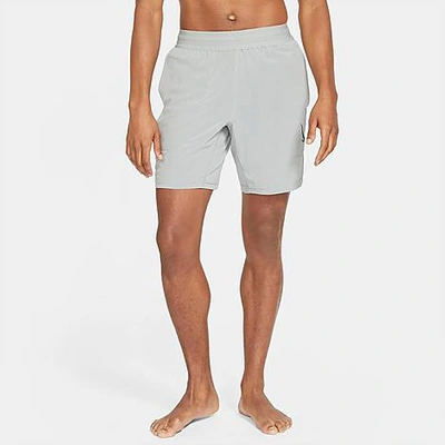 Nike Men's Yoga Dri-fit Woven Shorts In Particle Grey/black