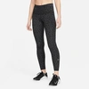 Nike Women's Dri-fit One High-rise Animal Print Leggings In Dark Smoke Grey/white