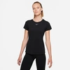 Nike Women's Dri-fit One Luxe Short-sleeve Top In Black/reflective Silver