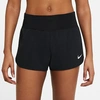 Nike Eclipse High Waist Running Shorts In Black/reflective Silver