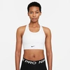 Nike Women's Dri-fit Swoosh Medium-support One-piece Padded Longline Sports Bra In White/black