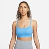Nike Women's Dri-fit Indy Luxe Light-support Sports Bra In Coast/iron Grey
