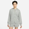 Nike Women's Sportswear Gym Vintage Full-zip Hoodie In Dark Grey Heather/white