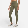 Nike One Luxe Tights In Medium Olive/clear