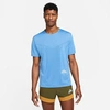 Nike Men's Dri-fit Rise 365 Short-sleeve Trail Running Top In Dutch Blue/mint Foam