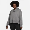 Nike Women's Sportswear Club French Terry Hoodie (plus Size) In Charcoal Heather/white