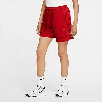 Nike Women's Dri-fit Swoosh Fly Sisterhood Basketball Shorts In Sport Red/gold