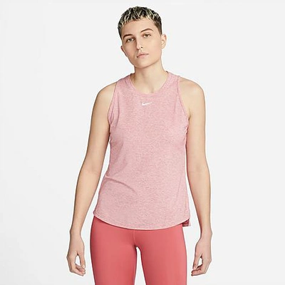 Nike Women's Dri-fit One Luxe Standard-fit Tank Top In Archaeo Pink/heather/reflect Silver