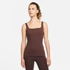 Nike Women's  Yoga Luxe Tank Top In Brown Basalt/light Chocolate
