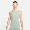 Nike Women's Dri-fit One Luxe Slim-fit Tank Top In Jade Smoke/reflect Silver