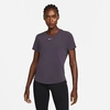Nike Dri-fit Uv One Luxe Women's Standard Fit Short-sleeve Top In Cave Purple/reflective Silver