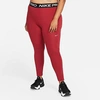 Nike Women's Pro 365 Leggings (plus Size) In Pomegranate/black/white