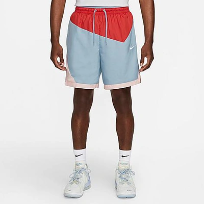 Nike Men's Dna Basketball Shorts In Track Red/boarder Blue/atmosphere/white