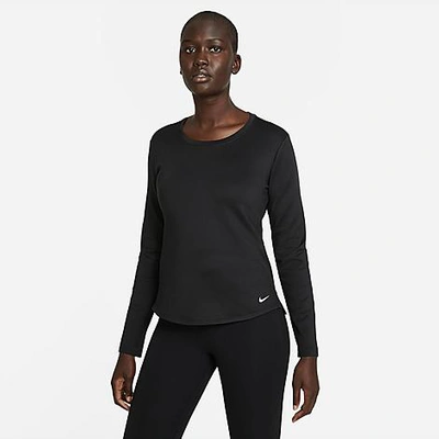 Nike Women's Therma-fit One Long-sleeve Top In Black/white