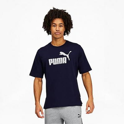 Puma Essentials Men's Logo T-shirt In Peacoat