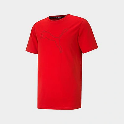 Puma Men's Performance Moisture-wicking Cat T-shirt In High-risk Red