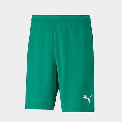 Puma Men's Teamrise Soccer Shorts In Pepper Green/ White
