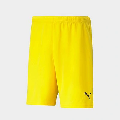 Puma Men's Teamrise Soccer Shorts In Cyber Yellow/ Black