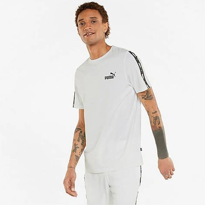 Puma Men's Short-sleeve Logo Tape T-shirt In  White