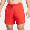 Nike Men's Stride Dri-fit 7" Unlined Running Shorts In University Red/black/reflective Silver