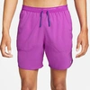 Nike Men's Stride Dri-fit 5" Brief-lined Running Shorts In Vivid Purple/deep Royal Blue/reflective Silver